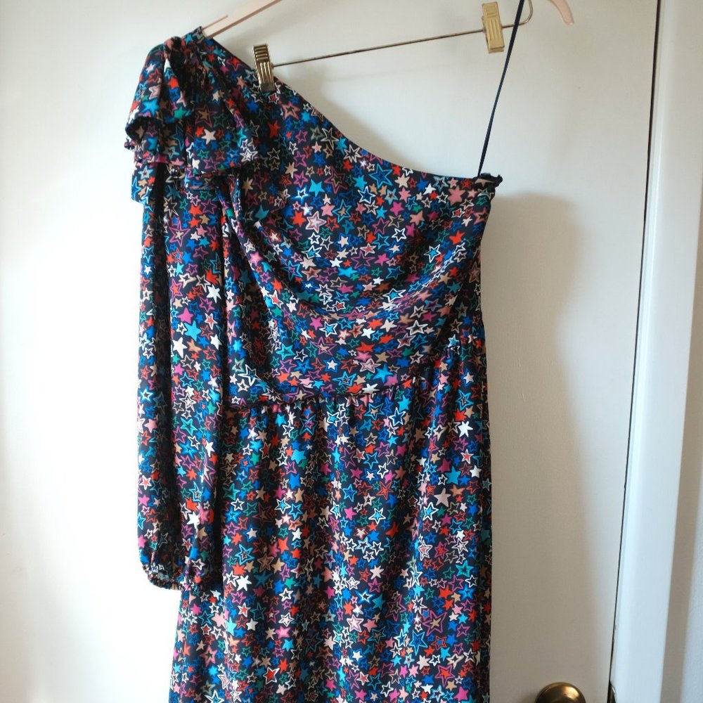 JCrew One-shoulder Dress in Kaleidoscope Start Print